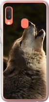 Geschikt voor Samsung Galaxy A20e hoesje - Wolf - Grijs - Dieren - Siliconen Telefoonhoesje