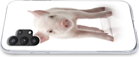 Coque Samsung Galaxy A32 5G - Cochon - Animaux - Wit - Siliconen - Sinterklaas - Noël - Cadeaux - Cadeaux de chaussures
