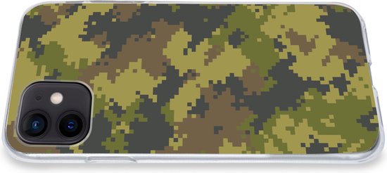 Coque pour iPhone 12 - Motif de camouflage illustré de pixels - Coque de téléphone en Siliconen