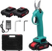 Maenor® Elektrische snoeischaar - Heggenschaar - Snoeier - Boor - Complete set - Met 2 accu's - Inclusief opbergdoos - Blauw