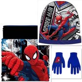 Marvel Spiderman winterset - muts + colsjaal + handschoenen - Blauw - Maat 52 cm (+/- 3-6 jaar)