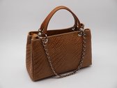 SENSE Schoudertas Donna cognac - Toscaanse leer - Handtas