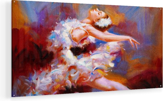 Artaza Glasschilderij - Ballerina van Olieverf - Ballet - Plexiglas Schilderij - Foto op Glas