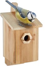 Wildlife Home - Houten Nestkast Voor De Pimpelmees - Met Metalen Dak Onbehandeld Grenen Hout 28mm Invliegopening