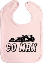 Slabbetjes - slabber - slab - baby - Go Max - formule 1 - max verstappen - red bull racing - drukknoop - stuks 1 - baby roze