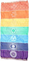 Wellness-House | Meditatie Kleed Chakra Mala | Meditatie | Yoga Kleed | Chakras Kleed | Zen Wandkleed | Wandkleed | 75 x 150 cm | Zen | Cadeau