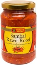 Flower Brand - Sambal Rawit Rood - Extra pittige sambal van gemaken rode pepers - 375g - per 4x te bestellen.