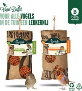 Complete Set van 2 stuks vogelbuffet hangend Rags ( Roodborstjes & Mussen )