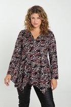 Paprika Dames Tuniek in warm tricot met dierenhuidprint - T-shirt - Maat 48