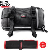 KemiMoto® Motorcross tas KTM – Voorspatbord zak motorcross Honda Yamaha Suzuki Kawasaki Dual Sport– bagage tas incl. gratis gereedschapstasje – hoogwaardige kwaliteit – zwart reflecterend wat