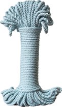 Aqua - katoen macrame touw - 5mm dik - 320 gram - 30 meter