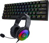 Redragon Dragonborn K630 & Pandora H350 | 60% Gaming mechanische toetsenbord met RGB verlichting en gaming koptelefoon met RGB verlichting - Surround sound
