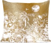 Coussins Coussins décoratifs - Oreillers Salon - 45x45 cm - Jungle - Or - Enfants - Plantes - Animaux
