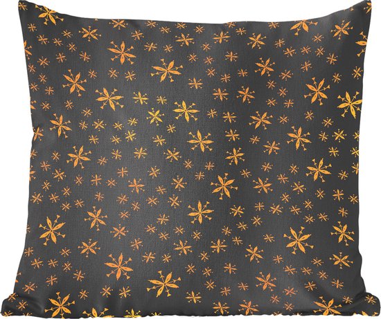 Sierkussens - Kussentjes Woonkamer - 45x45 cm - Kerst - Sneeuwvlok - Goud - Kerstversiering - Kerstdecoratie voor binnen - Woonkamer