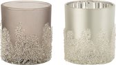 J-Line T-Lichthouder Suiker Frosted Grijs/Zilver Small Assortiment Van 2/ Set van 8 stuks