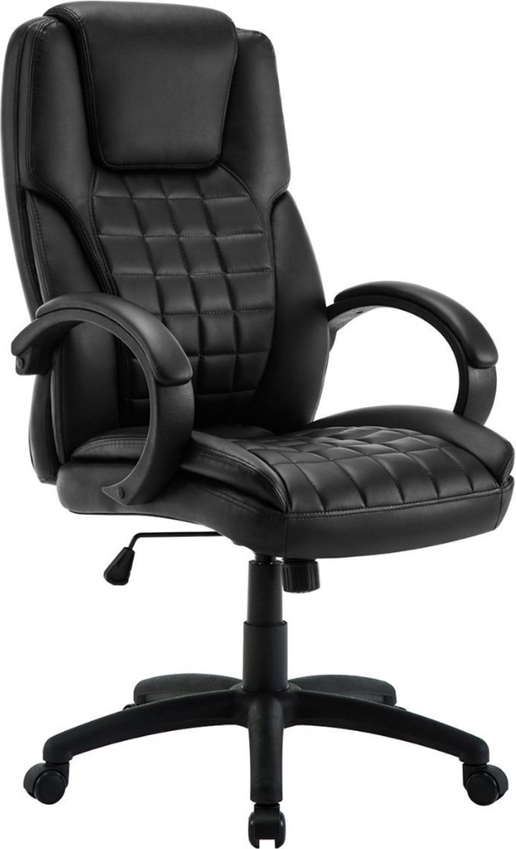 GAME HERO® Office Boss G4 Bureaustoel Leren rugleuning - Ergonomische Bureaustoel - Zwart