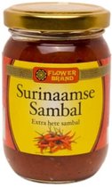 Flower Brand - Surinaamse Sambal - Extra hete sambal - 200g - per 4x te bestellen