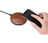 Iphone & Samsung - Draadloze Oplader - Fast Charger - Inclusief USB Kabel - Wireless Charger -Bruin