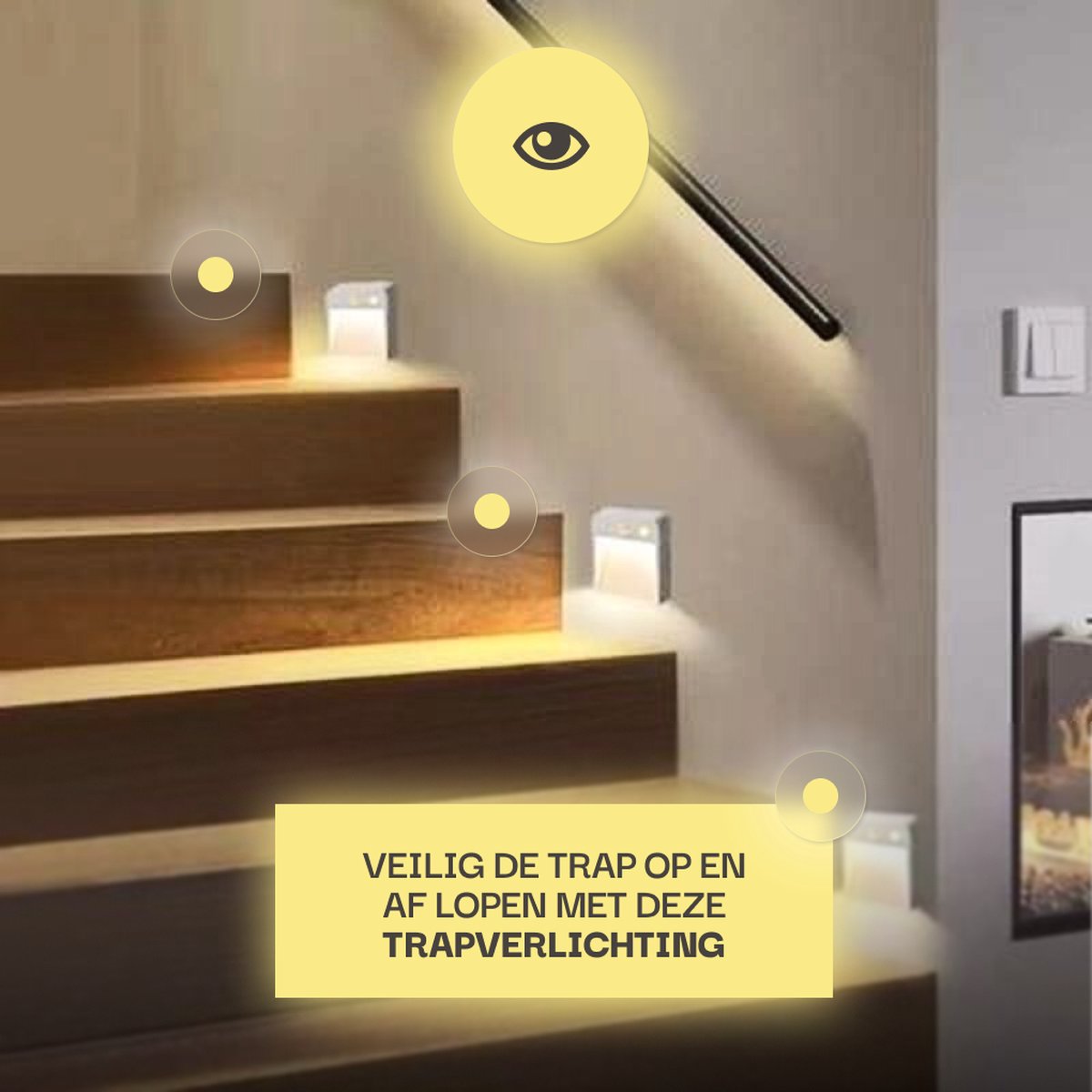 WiseGoods Premium Trapverlichting Bewegingssensor Lamp - Binnen Woonkamer... | bol.com