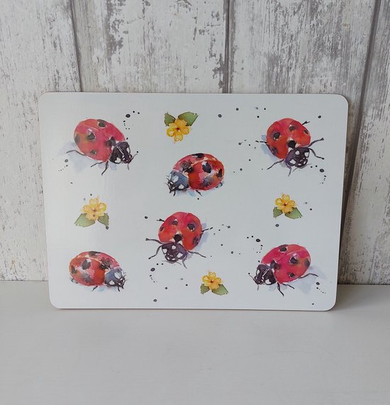 Placemats set van 4 stuks harde placemat kurk "Ladybirds