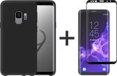 Samsung S9 Hoesje - Samsung Galaxy S9 hoesje zwart siliconen case cover - Full Cover - 1x Samsung S9 Screenprotector