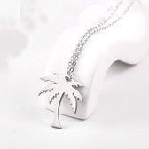 Vigos Jewelry Palmboom Ketting Zilver - Dames Sieraden - verstelbaar - 45 tot 50cm