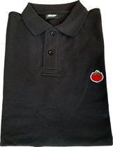 Olif - Poloshirt met knoopsluiting - Tomaat - Zwart -  Maat S