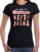 All I want for Christmas / piemels / vaginas fout Kerst t-shirt - zwart - dames - Bi/ Biseksueel kerst t-shirt / Kerst outfit L