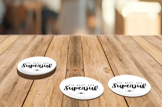 Dessous de Sous-verres - Ronds - Citations - Tu es un super prof - Enseignant - Proverbes - 10x10 cm - Dessous de verre - 6 pièces