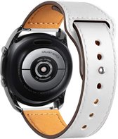 Smartwatch bandje - Geschikt voor Samsung Galaxy Watch 4 Classic, Watch 3 41mm, Active 2, 20mm horlogebandje - PU leer - Fungus - Druksluiting - Wit