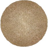 4 x Placemat Coral Gold - Vinyl Crochet Placemats - Rond 38 cm - Hittebestendig - Chique - Feesttafel