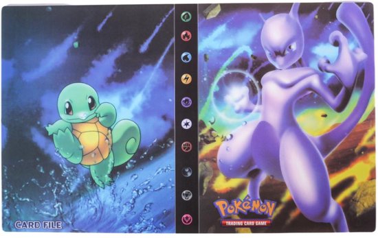 Thumbnail van een extra afbeelding van het spel A.A.S Pokémon verzamelmap Mewtwo en Squirtle - Pokémon Kaarten Album Voor 240 Kaarten - A5 Formaat