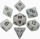 Dobbelsteen - Glow in the dark Clear dobbelstenen voor o.a. Dungeons & Dragons
