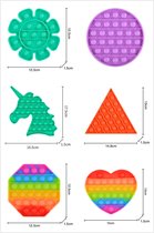 Pop It Fidget Toy Vierkant - Rainbow- Pure kleur(Pure kleur willekeurig verzonden)- Gezien op TikTok-6-delige set