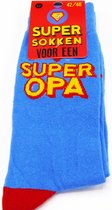 Doodadeals® Super Sokken Voor een - Super Opa - Maat 42 / 46 - Cadeau - Vaderdag - Kerst - Sinterklaas - Verjaardag
