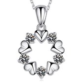 Ketting dames | ketting dames 925 zilver | zilveren dames ketting | ketting met hanger | ketting met hartjes | cadeau voor vrouw | moederdag cadeau | moederdag cadeautje