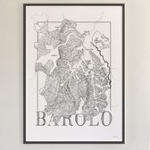 Brushery - Wijnposter - Barolo - Italië - Wijnkaart - Zwartwit