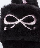 Hunkemöller Dames Accessoires Bow fake fur top slipper - Zwart - maat 40/41