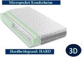 Aloe Vera - Eenpersoons Matras 3D -MICROPOCKET HR45 KOUDSCHUIM 7 ZONE 23 CM   - Stevig ligcomfort - 90x200/23