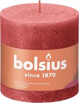 3 stuks Bolsius zalm roze rustiek stompkaarsen 100/100 (62 uur) Eco Shine Blossom Pink