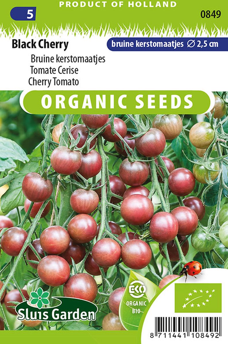 Sluis garden - biologisch groentezaad - Bruine kerstomaatjes, Black Cherry (BIO)