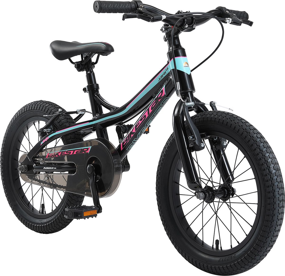 Bikestar 16 inch Alu Mountainbike kinderfiets zwart blauw - Thumbnail 2