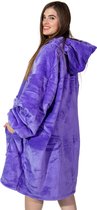 Comfies® Draagbare Deken - Hoodie Blanket huggle - Oversized - Oodie - Fleece Sherpa - Hoge kwaliteit- Plaid cozy snuggie - Paars