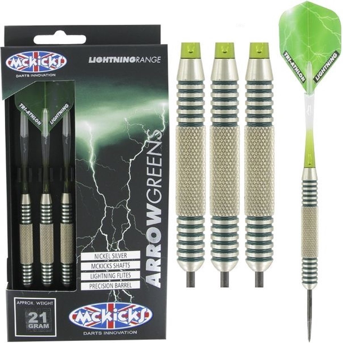 McKicks Arrow Greens Silver 21 gram - Dartpijlen - 21 Gram