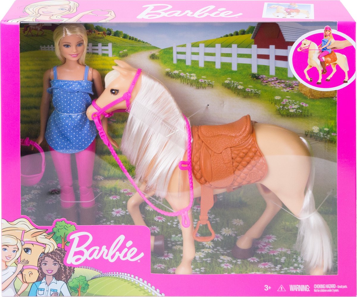 Barbie Paardrijset – Modepop met Zadel, Hoofdstel en Helm - 30 cm — afbeelding 8