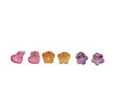 3 Paar oorbellen - Set - Roze, oranje, paars - Oorknoppen - Damesdingetjes