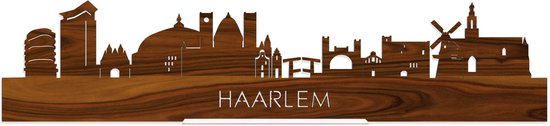 Standing Skyline Haarlem Palissander hout - 60 cm - Woondecoratie design - Decoratie om neer te zetten en om op te hangen - Meer steden beschikbaar - Cadeau voor hem - Cadeau voor haar - Jubileum - Verjaardag - Housewarming - Interieur -