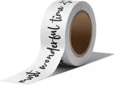 Washi tape - Wonderful Time white - 15mm 10mtr
