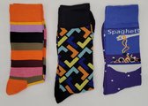 Crazy Soxx - 3 paar vrolijke Sokken - Grappige Sokken - Funny Socks - Humor - Happy