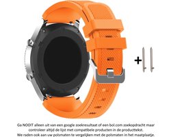 Oranje Siliconen Bandje voor 20mm Smartwatches - zie compatibele modellen van Samsung, Pebble, Garmin, Huawei, Moto, Ticwatch, Seiko, Citizen en Q – 20 mm orange rubber smartwatch strap - Siliconen - Oranje - 42mm